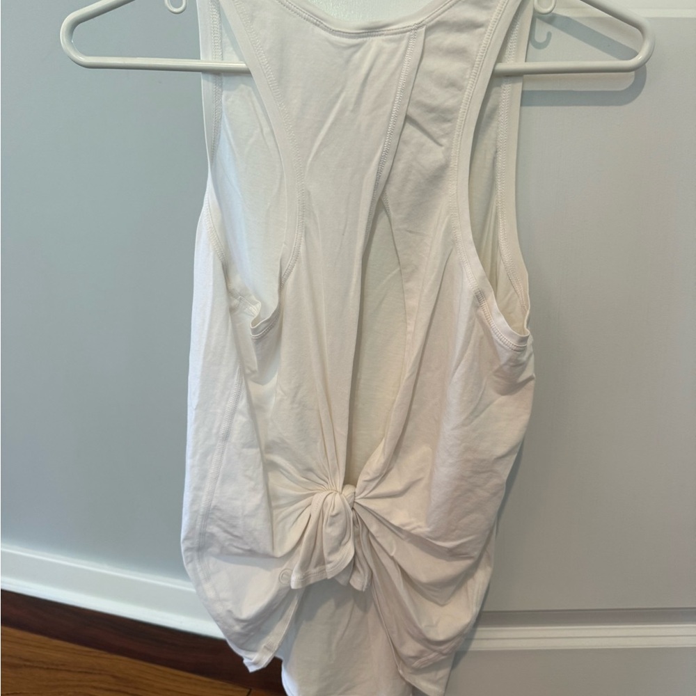 Lululemon Athletica White Tank Top with Ruched Detail
